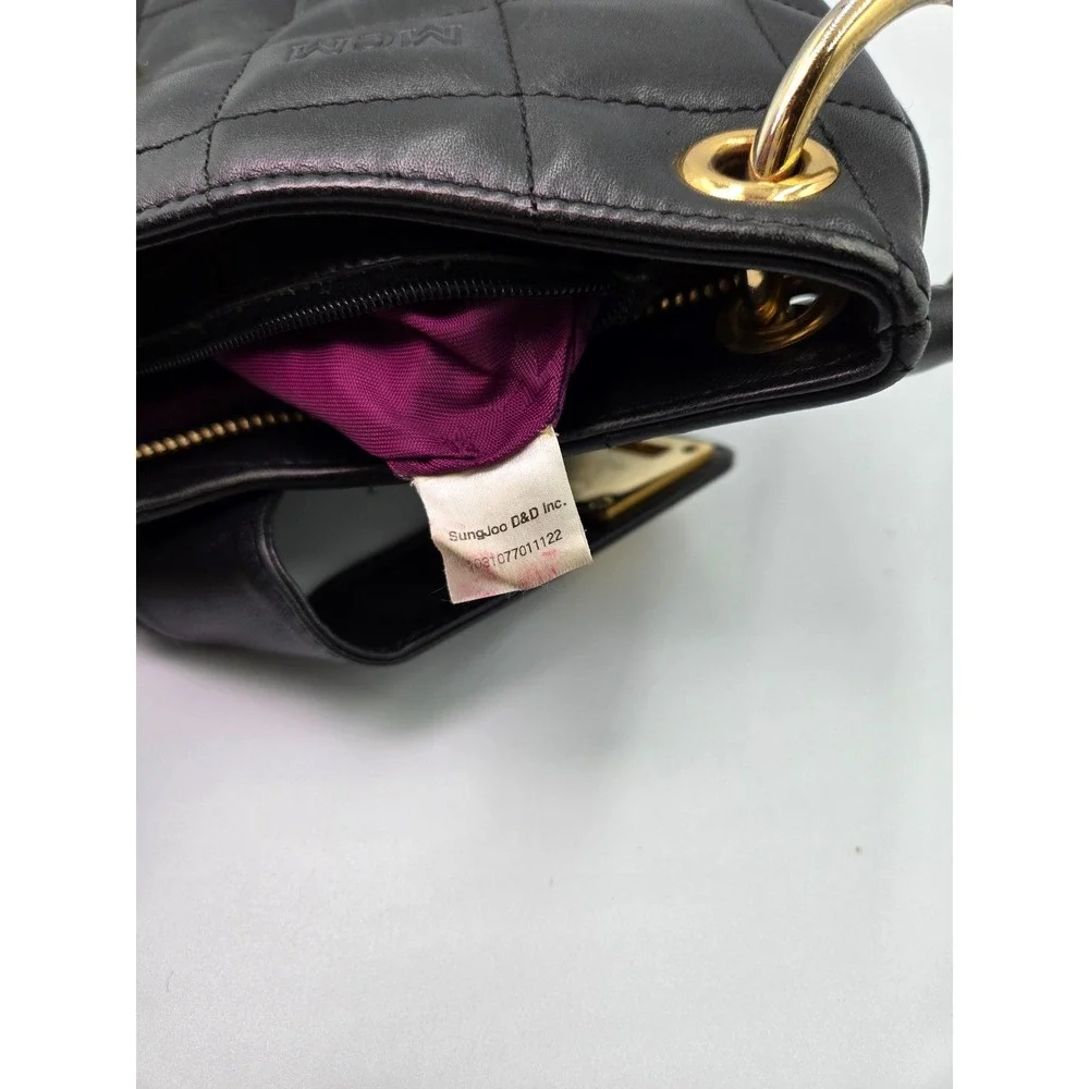 MCM Quilted Shoulder Bag Black Leather Designer Purse Handbag - Picture 8 of 10